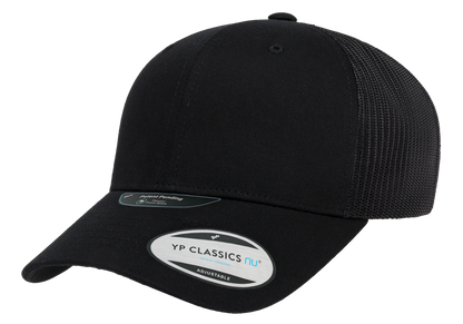 Flexfit NU 6606 Trucker Cap, ActiveGuard, Permacurv, Black | 6606NU-BK-ONE