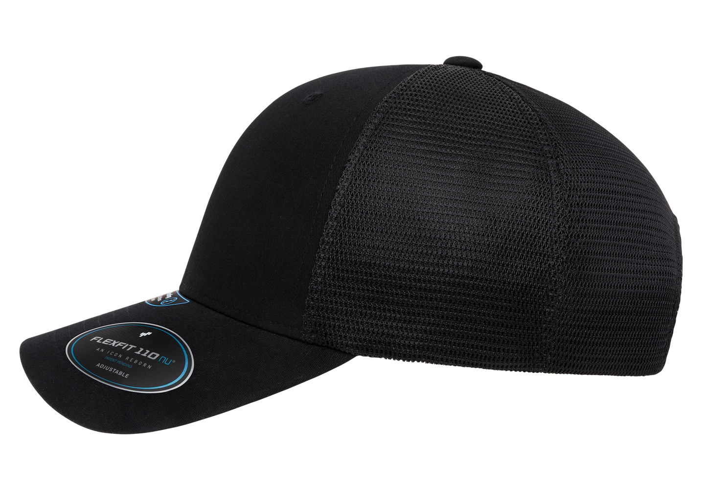 Flexfit 110 NU Mesh Cap, Black | 110MNU-BK-ONE