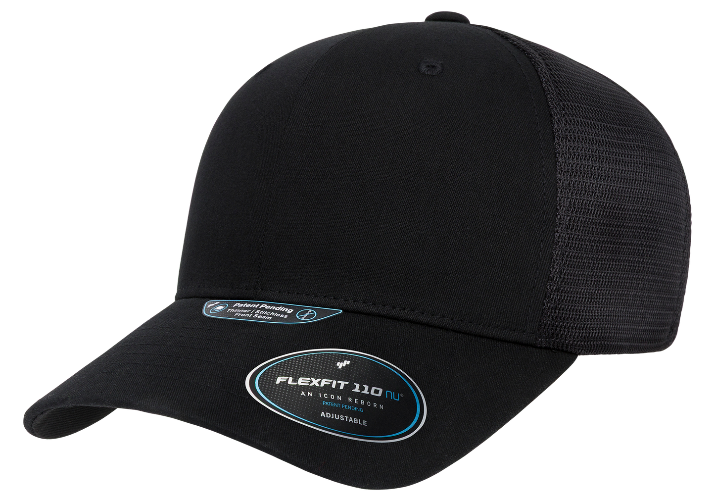 Flexfit 110 NU Mesh Cap, Black | 110MNU-BK-ONE