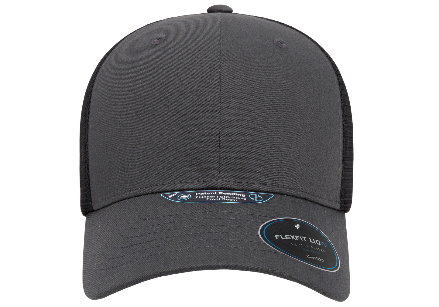 Flexfit 110 NU 2-Tone Mesh Cap, Charcoal/Black | 110MTNU-CHBK-ONE