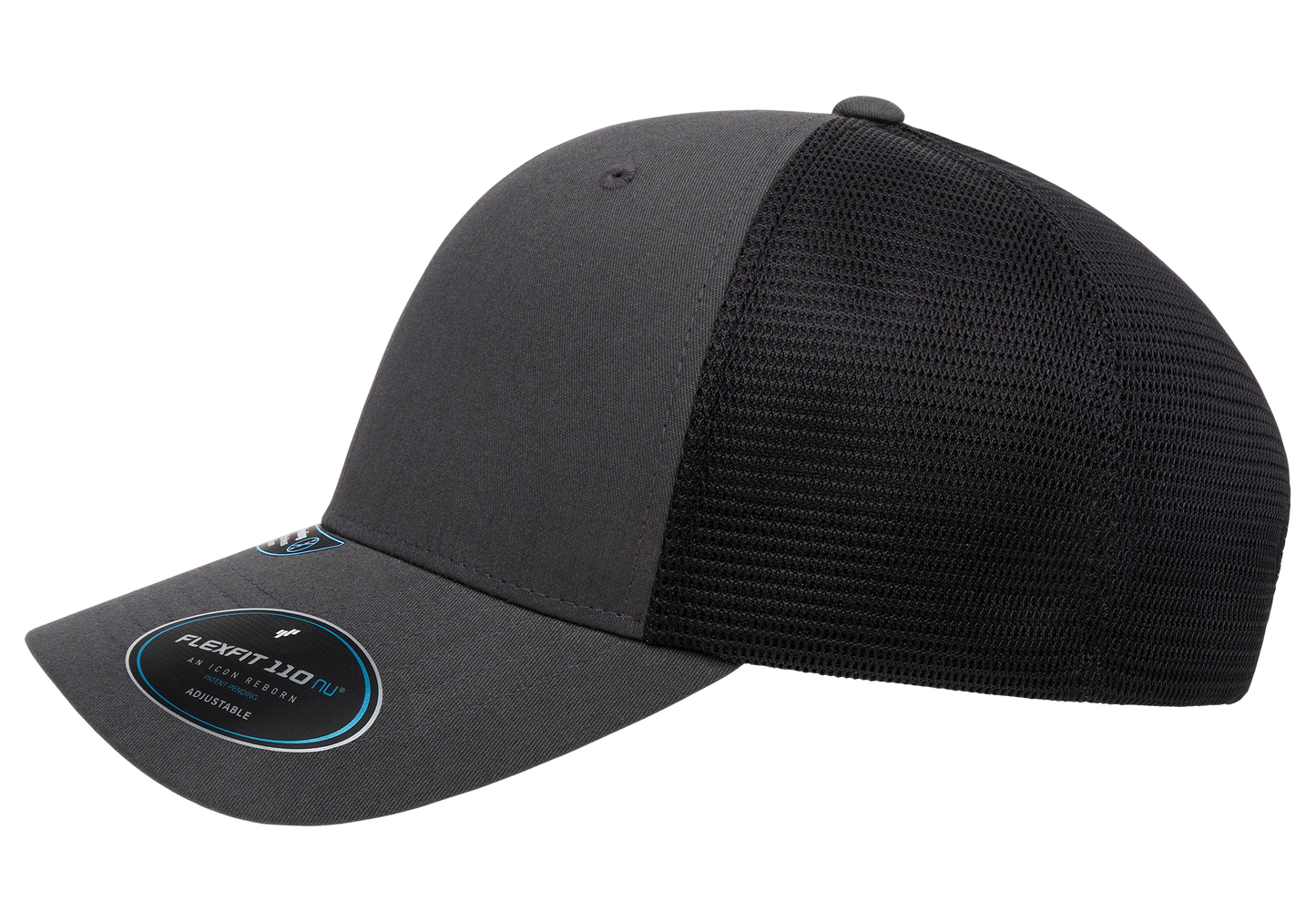 Flexfit 110 NU 2-Tone Mesh Cap, Charcoal/Black | 110MTNU-CHBK-ONE