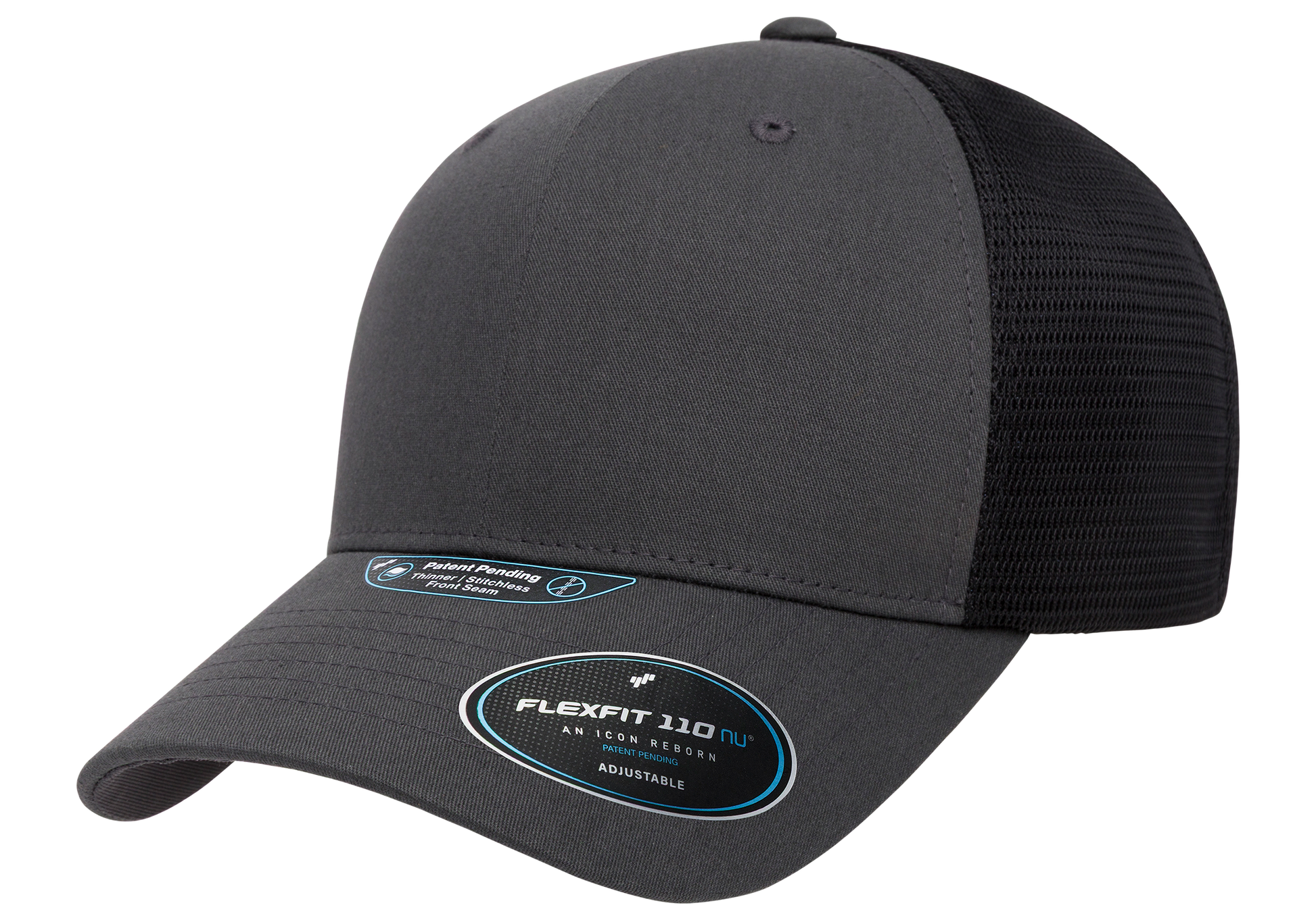 Flexfit 110 NU 2-Tone Mesh Cap, Charcoal/Black | 110MTNU-CHBK-ONE