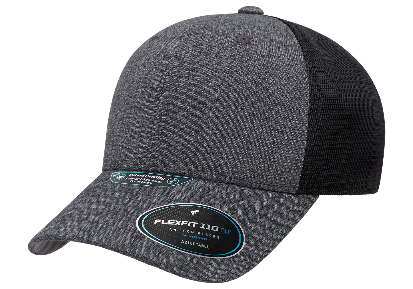 Flexfit 110 NU 2-Tone Mesh Cap, Charcoal/Black | 110MTNU-CHBK-ONE