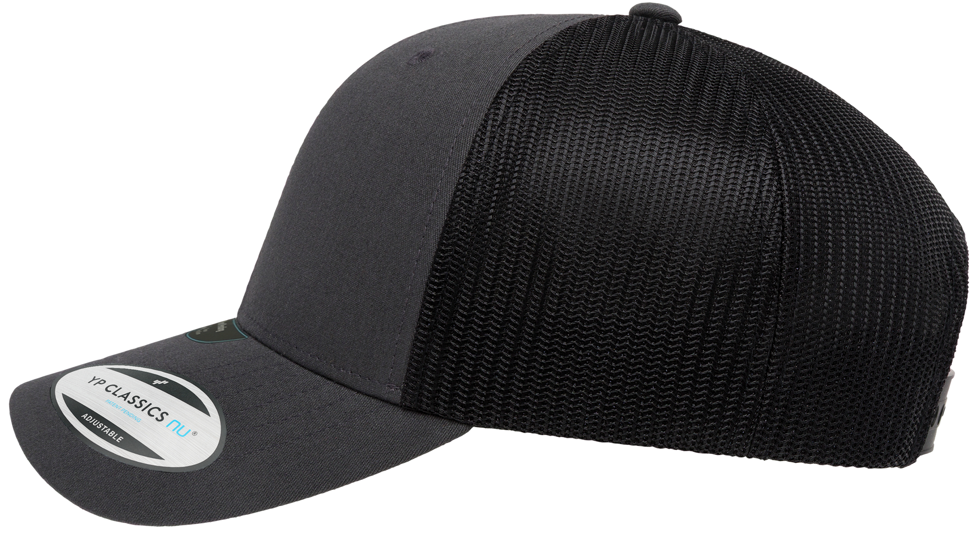 Flexfit YP Classics NU 2-Tone Trucker Cap, Charcoal/Black