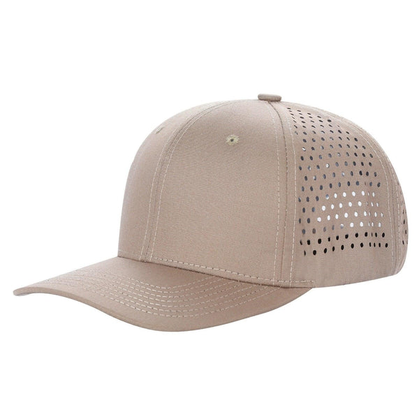 Premium 6-Panel Laser Vented Cap - 6LASER-KHAKI