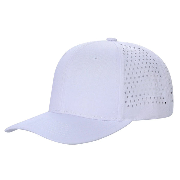 Premium 6-Panel Laser Vented Cap - 6LASER-WHT