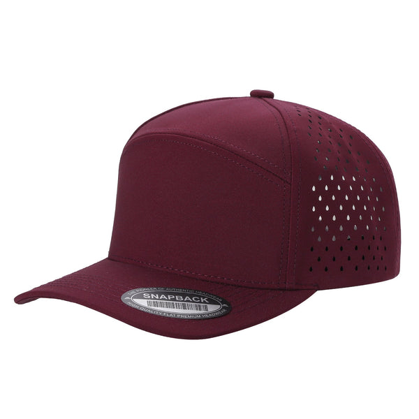 Premium 6WP - 6 Panel Laser Vented Hat - Wine