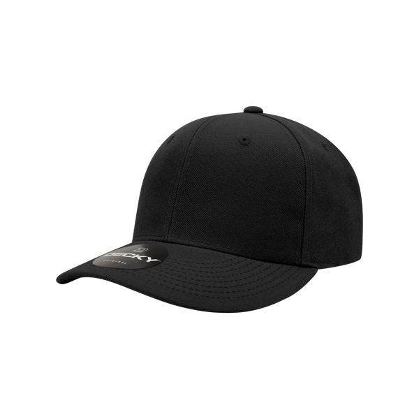 Decky-7001-Youth 6 Panel Mid Profile Structured Acrylic/Polyester Cap - Black