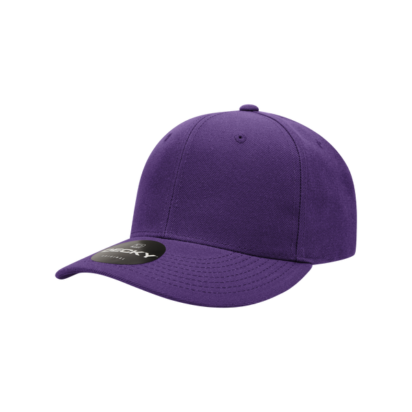 Decky-7001-Youth 6 Panel Mid Profile Structured Acrylic/Polyester Cap - Purple
