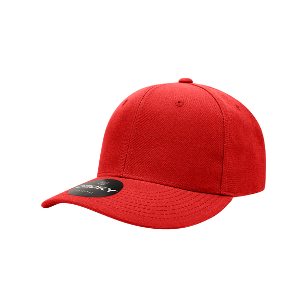 Decky-7001-Youth 6 Panel Mid Profile Structured Acrylic/Polyester Cap - Red