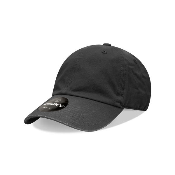 Decky-7005-Youth 6 Panel Low Profile Relaxed Cotton Cap - Black