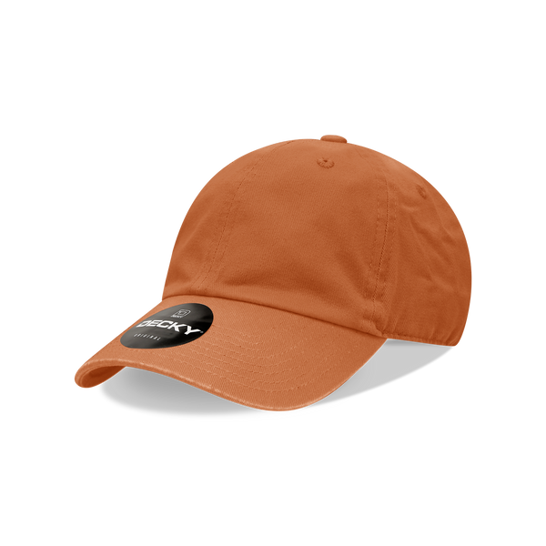 Decky-7005-Youth 6 Panel Low Profile Relaxed Cotton Cap - Burnt Orange