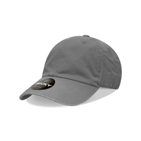 Decky-7005-Youth 6 Panel Low Profile Relaxed Cotton Cap - CHARCOAL