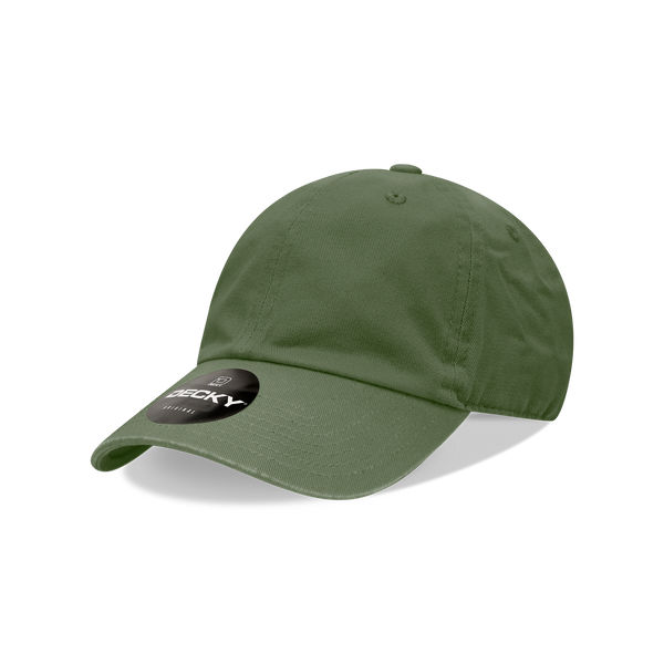 Decky-7005-Youth 6 Panel Low Profile Relaxed Cotton Cap - Olive
