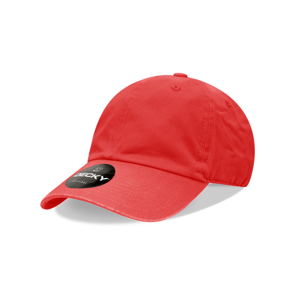 Decky-7005-Youth 6 Panel Low Profile Relaxed Cotton Cap - Red
