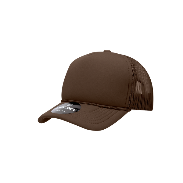 Decky-7010-Youth 5 Panel Mid Profile Structured Foam Trucker - Brown