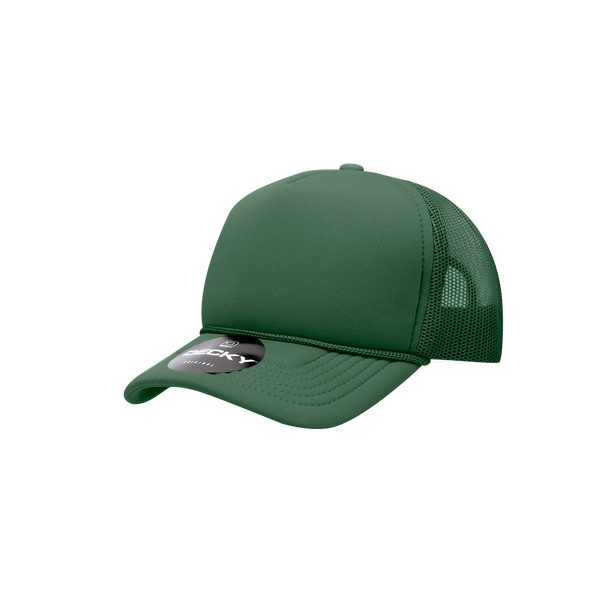 Decky-7010-Youth 5 Panel Mid Profile Structured Foam Trucker - Forest