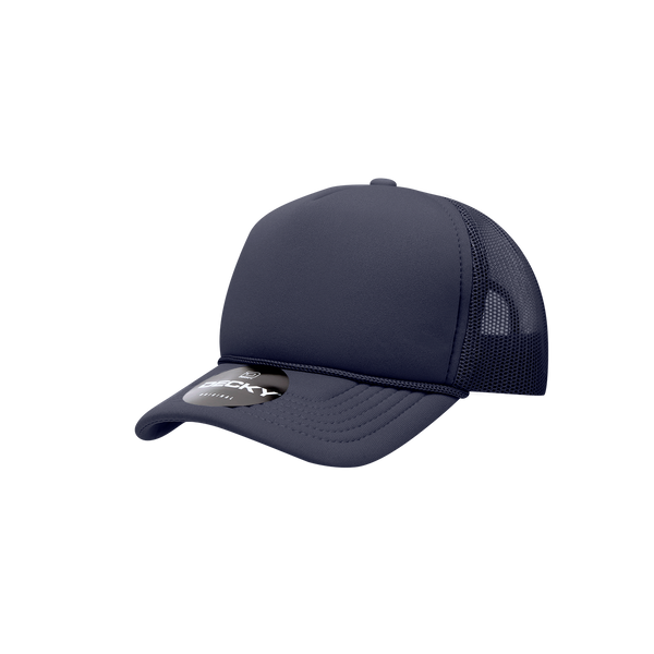 Decky-7010-Youth 5 Panel Mid Profile Structured Foam Trucker - Navy