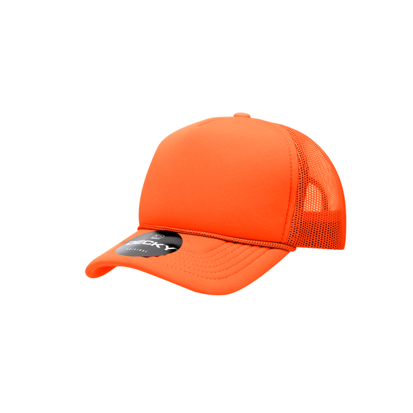 Decky-7010-Youth 5 Panel Mid Profile Structured Foam Trucker - Orange