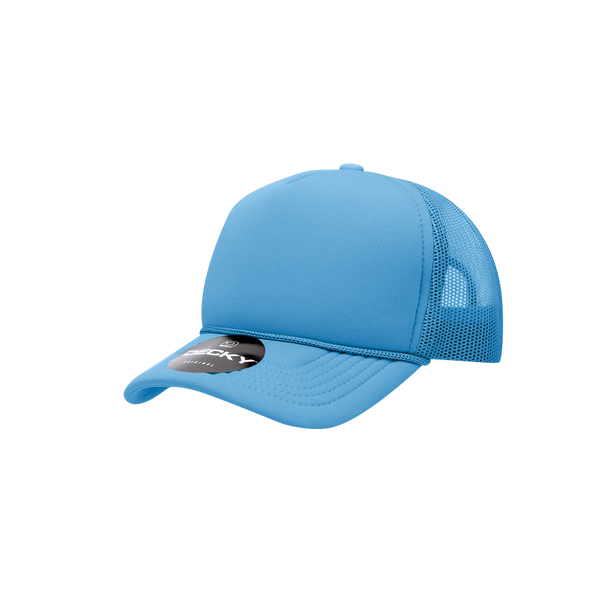 Decky-7010-Youth 5 Panel Mid Profile Structured Foam Trucker - Sky