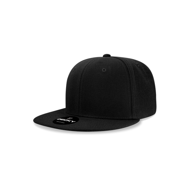 Decky-7011-Youth 6 Panel High Profile Structured Acrylic/Polyester Snapback - Black