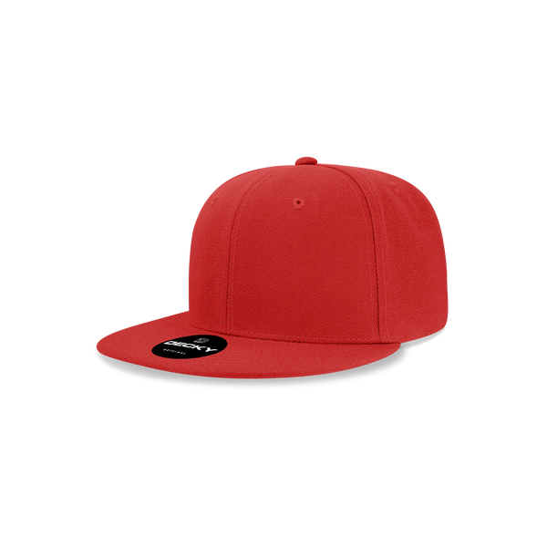 Decky-7011-Youth 6 Panel High Profile Structured Acrylic/Polyester Snapback - Red