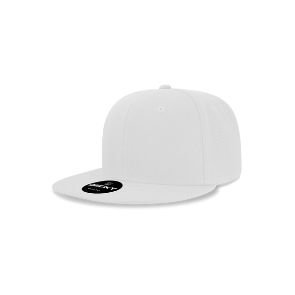 Decky-7011-Youth 6 Panel High Profile Structured Acrylic/Polyester Snapback - White