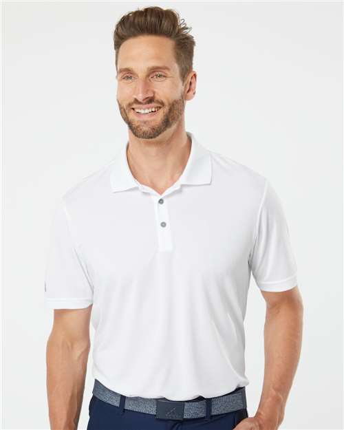 adidas A230 Men's Performance Polo - White - OnModelFront