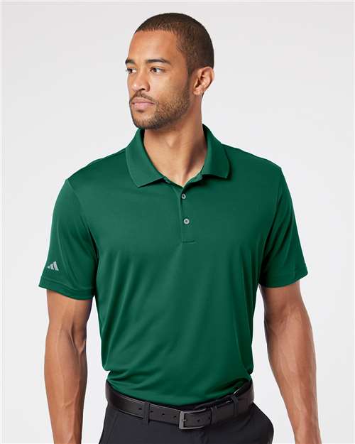 adidas A230 Men's Performance Polo - Collegiate Green - OnModelFront