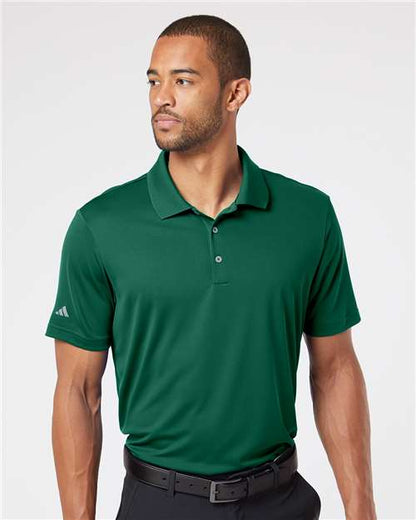 adidas A230 Men's Performance Polo - Collegiate Green - OnModelFront