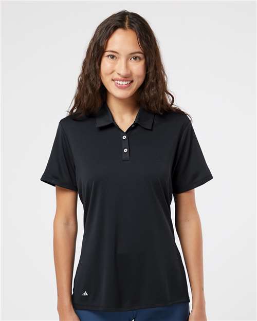 adidas A231 Women's Performance Polo - Black - OnModelFront