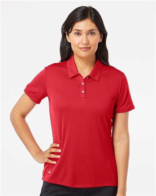 adidas A231 Women's Performance Polo - Collegiate Red - OnModelFront