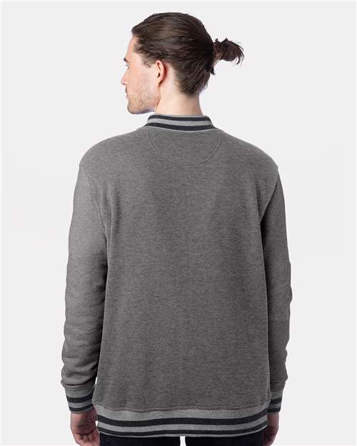 Champion CO100 Unisex Bomber Jacket - Oxford Grey/ Charcoal Heather - OnModelBack