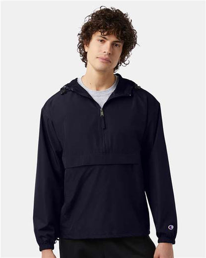 Champion CO200 Unisex Packable Anorak Jacket - Navy - OnModelFront