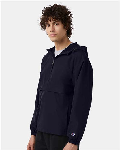 Champion CO200 Unisex Packable Anorak Jacket - Navy - OnModelSide