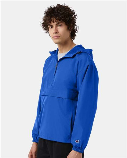 Champion CO200 Unisex Packable Anorak Jacket - Royal Blue - OnModelSide