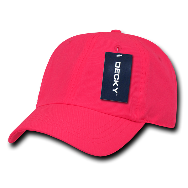 Decky-761-6 Panel Low Profile Structured Neon Cap - White/Neon Pink