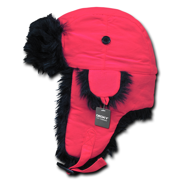 Neon Aviator Hat – Adjustable Winter Trapper Cap | 778 - Neon Pink/Black