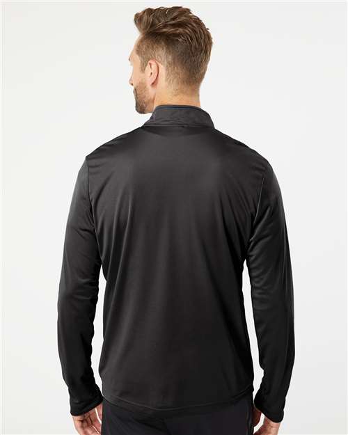 adidas A401 Men's Ultimate365 Lightweight Quarter-Zip Pullover - Black - OnModelBack