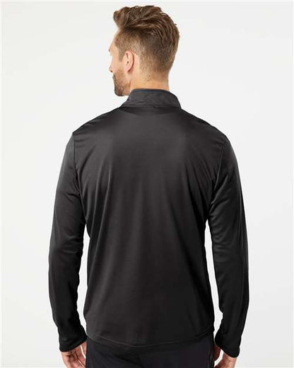 adidas A401 Men's Ultimate365 Lightweight Quarter-Zip Pullover - Black - OnModelBack