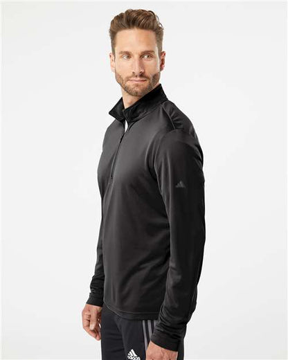 adidas A401 Men's Ultimate365 Lightweight Quarter-Zip Pullover - Black - OnModelSide