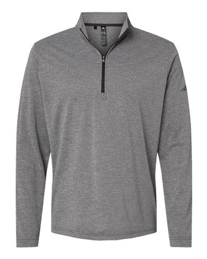 adidas A401 Men's Ultimate365 Lightweight Quarter-Zip Pullover - Black Heather - Front