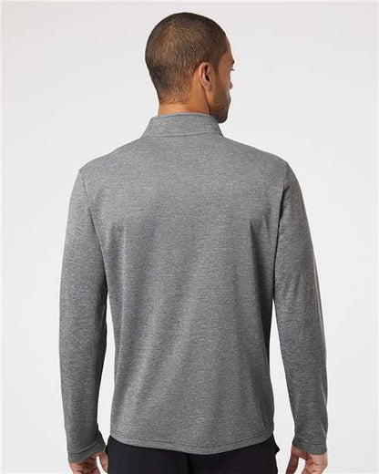 adidas A401 Men's Ultimate365 Lightweight Quarter-Zip Pullover - Black Heather - OnModelBack