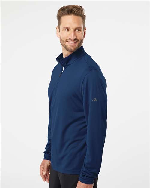 adidas A401 Men's Ultimate365 Lightweight Quarter-Zip Pullover - Collegiate Navy - OnModelSide
