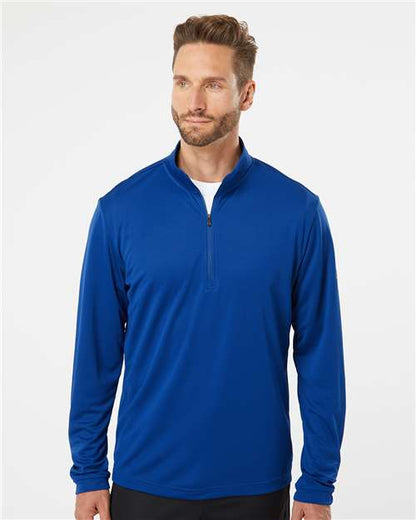 adidas A401 Men's Ultimate365 Lightweight Quarter-Zip Pullover - Collegiate Royal - OnModelFront