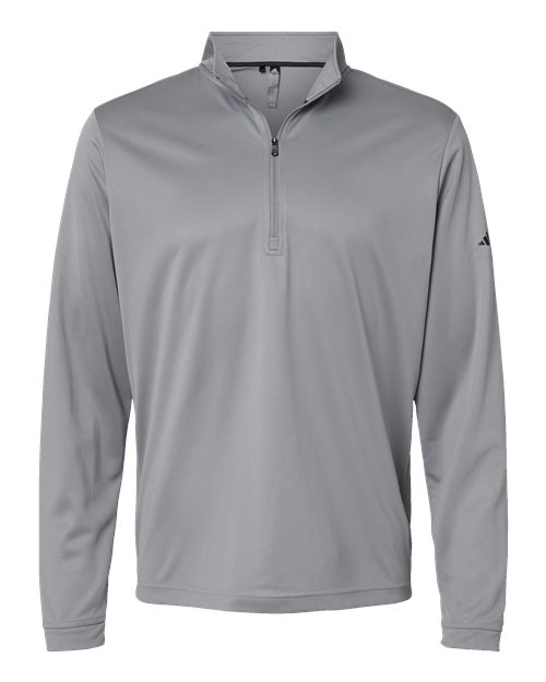 adidas A401 Men's Ultimate365 Lightweight Quarter-Zip Pullover - Grey Three - Front
