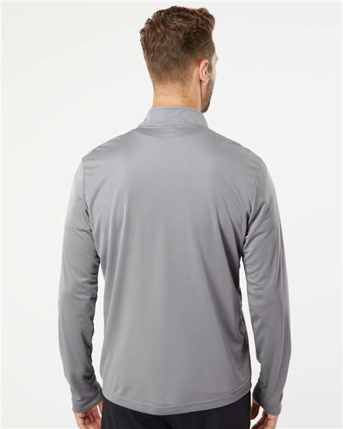 adidas A401 Men's Ultimate365 Lightweight Quarter-Zip Pullover - Grey Three - OnModelBack