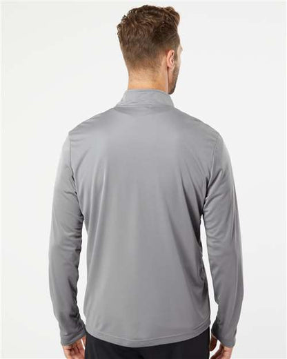 adidas A401 Men's Ultimate365 Lightweight Quarter-Zip Pullover - Grey Three - OnModelBack