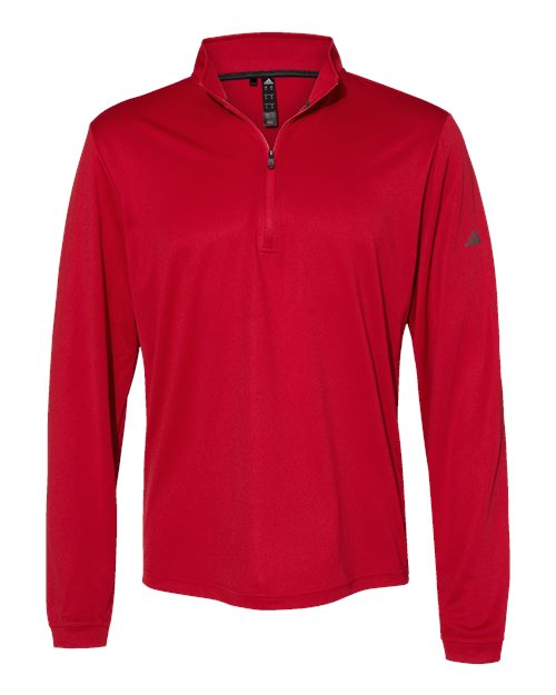 adidas A401 Men's Ultimate365 Lightweight Quarter-Zip Pullover - Power Red - Front