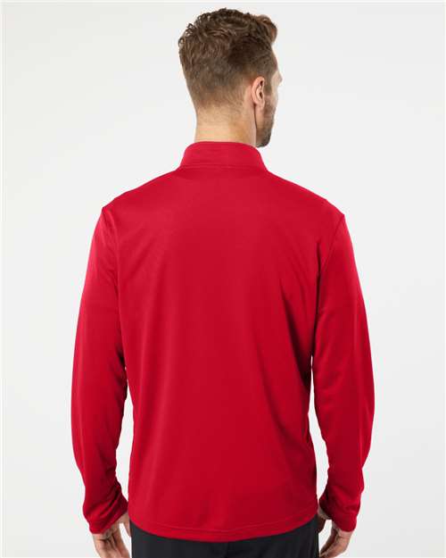 adidas A401 Men's Ultimate365 Lightweight Quarter-Zip Pullover - Power Red - OnModelBack